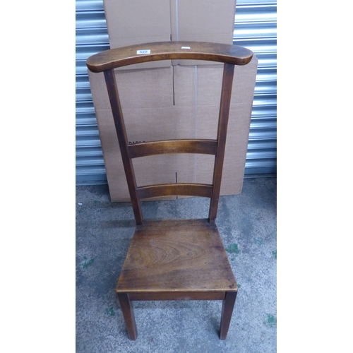 522 - Early 20th century Oak prayer chair 101cm H x 47cm W seat height 35cm