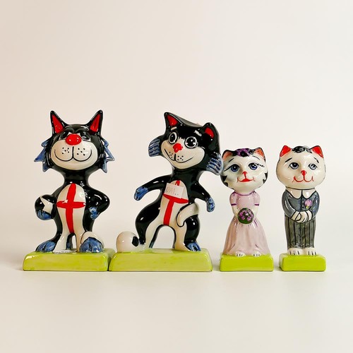 1 - Four Lorna Bailey Cat figures, tallest 16cm (4)