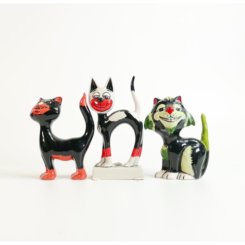 3 - Three Lorna Bailey Cat figures, tallest 16cm (3)