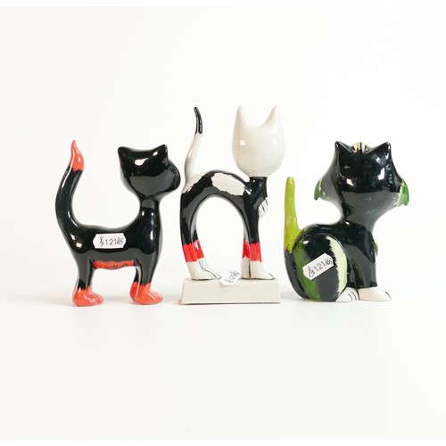 3 - Three Lorna Bailey Cat figures, tallest 16cm (3)