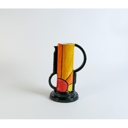 32 - Lorna Bailey large Sunburst pattern tall thin jug, Old Ellgreave backstamp, height 23cm