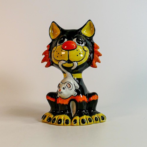 60 - Lorna Bailey hand decorated fireside cat, limited edition 69/75