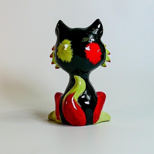 75 - Lorna Bailey hand decorated fireside cat, colourway