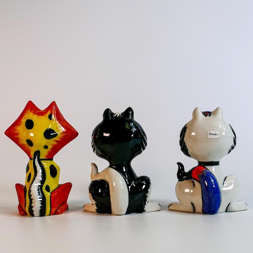 90 - Lorna Bailey hand decorated limited edition cat figures - Cubic, Mambo & Odipuss (3)