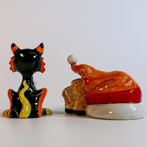 91 - Lorna Bailey hand decorated limited edition cat figures - Festive Dreams & Ratcatcher (2)