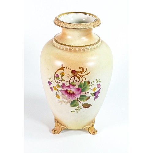 161 - Carlton Blush ware vase with petunia floral decoration, by Wiltshaw & Robinson, c1900, height 24cm