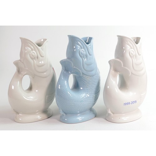 332 - Wade Gluggle jugs, tallest 27cm one. Wade Commemorative & Staffordshire University commemorative. Th... 