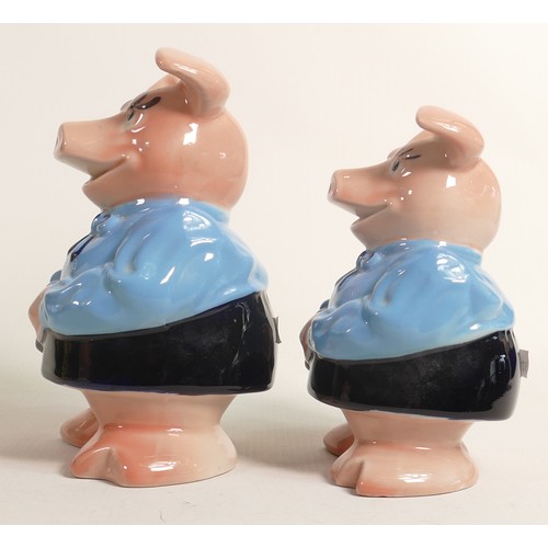 388 - Wade Natwest Pig Lady Hilary together with another similar but smaller version, tallest h.18cm,. The... 