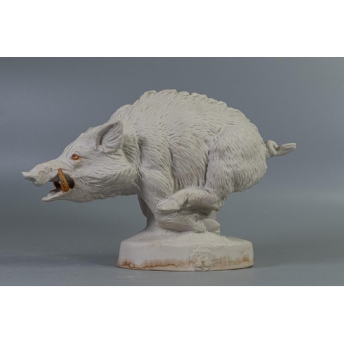 436 - Wade World of Survival bisque figure of a wild Boar, height 13.5cm. This was removed from the archiv... 