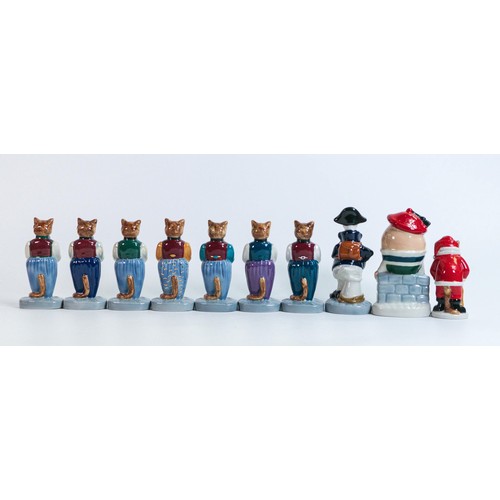 444 - Wade figures comprising - Goosey Goosey Gander, Humpty Dumpty, Santa Catkins and 7 different colourw... 