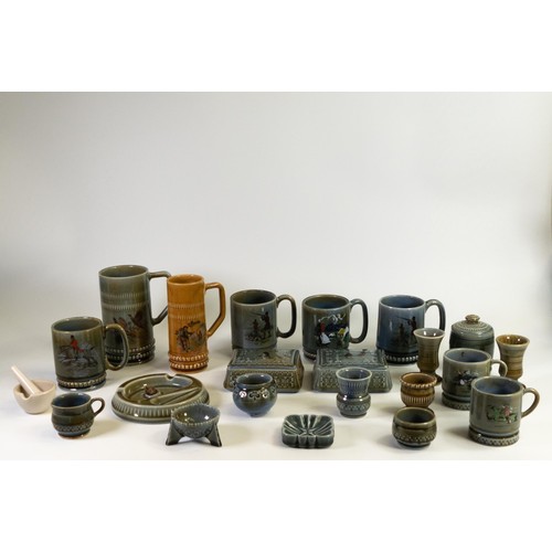 455 - A collection of Irish Wade to include - tankards, lidded pots, vases, ash tray etc. (25)