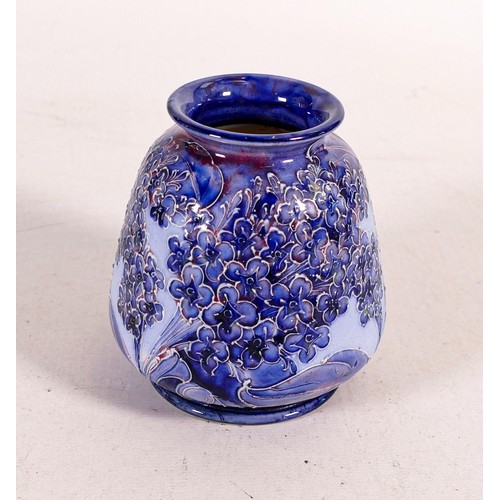 483 - William Moorcroft Macintyre small Florian ware lilac vase, light and dark blue colours with a hint o... 