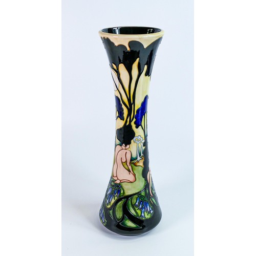 492 - Large Moorcroft trumpet Art Nouveau Moon Shadows vase. Trial piece dated 15/1/16 by Kerry Goodwin. H... 