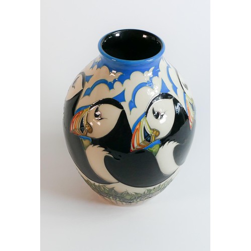 521 - Moorcroft boxed numbered  edition vase Lindisfarne dated 2012, height 21cm