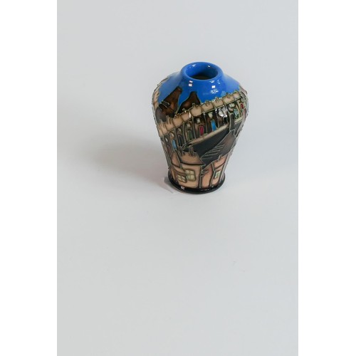 522 - Moorcroft boxed miniature vase Made in Burslem dated 2011, height 5cm