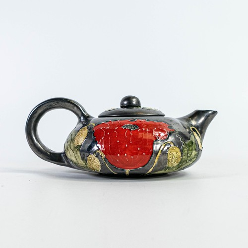 Lise B Moorcroft Art Pottery Tea Pot With Poppy Design, Signed & Dated 1993