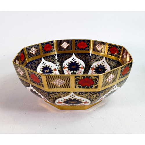 573 - Largest size Old Imari 1128 pattern hexagonal bowl, slight factory seconds with scratch through back... 