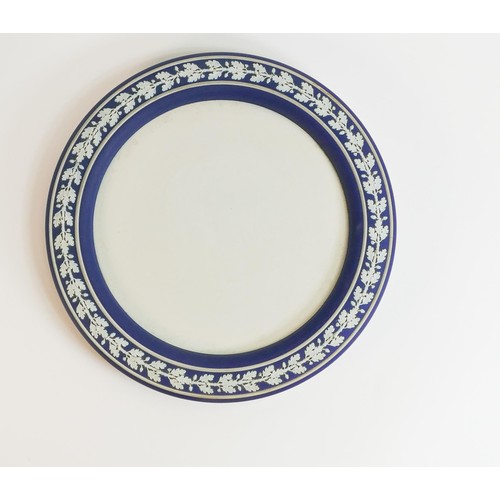 670 - Wedgwood large dip blue Stilton cheese dish & cover, diameter of plate 29.5cm, height 21cm