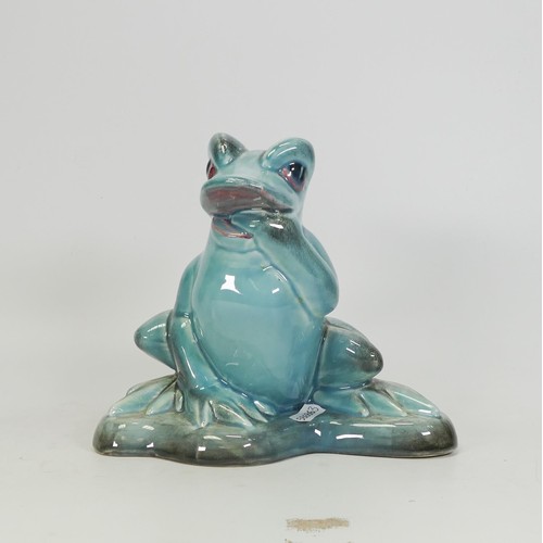 689 - Beswick blue gloss frog 368. Height 17cm