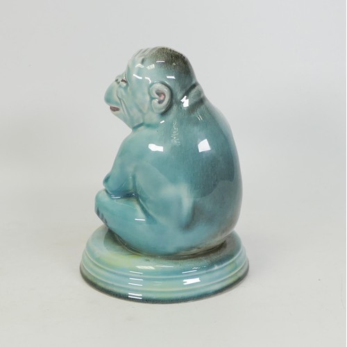 732 - Beswick early blue glazed monkey on base 397