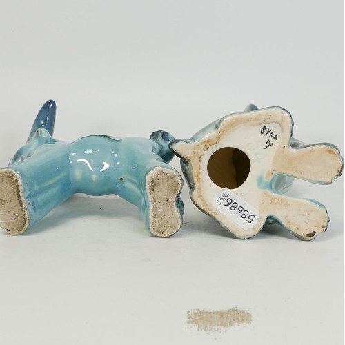 733 - Beswick blue gloss model of a goat & seated puppy (2)