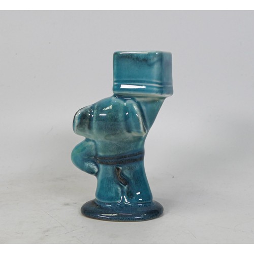 747 - Beswick blue glazed comical vase of an elephant holding up five tons 663