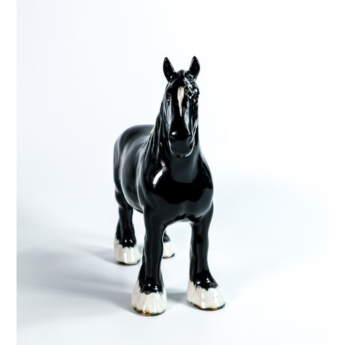 788 - Beswick 818 black shire horse, nicely painted early version, both front feet have Beswick England ba... 