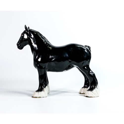 788 - Beswick 818 black shire horse, nicely painted early version, both front feet have Beswick England ba... 