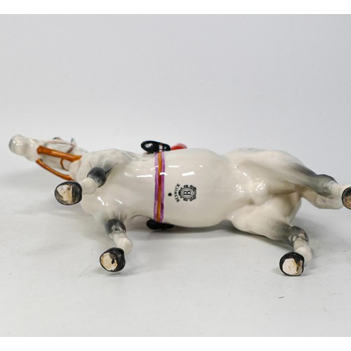 822 - Beswick jockey on grey horse 1862, restored front leg