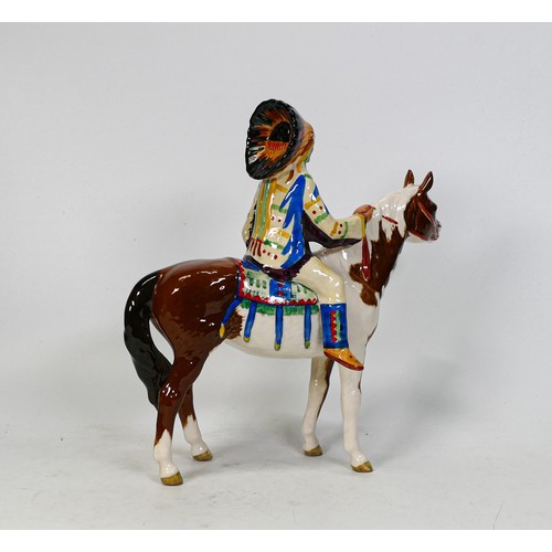 824 - Beswick Indian on Skewbald horse 1391