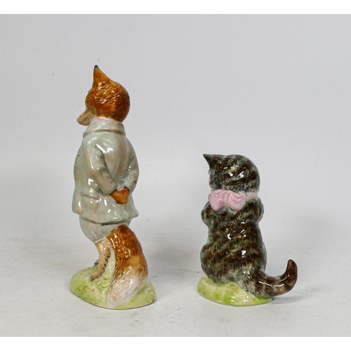 857 - Beswick Beatrix Potter BP2 figures Foxy Whiskered Gentleman & Miss Moppet (2)