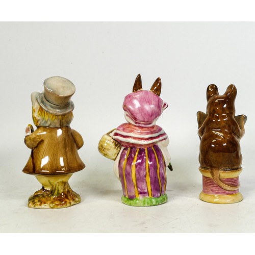 859 - Beswick Beatrix Potter BP2 figures Tailor of Gloucester, Mrs Rabbit & Amiable Guinea Pig (3)