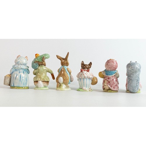 868 - Beswick Beatrix Potter BP2a figures Mrs Tittlemouse, Mrs Flopsy Bunny, Goody Tiptoes, Benjamin Bunny... 