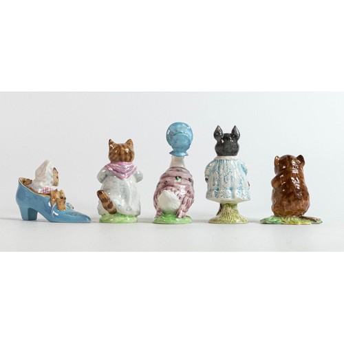 870 - Beswick Beatrix Potter BP2a figures Jemima Puddleduck, Pigwig, Johnny Town Mouse, Ribby & The Old Wo... 