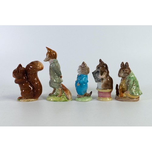 871 - Beswick Beatrix Potter BP2a figures Tailor of Gloucester, Tom Kitten, Samuel Whiskers, Squirrel Nutk... 