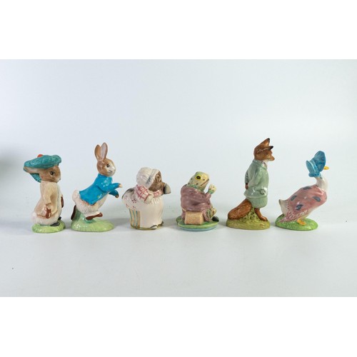 874 - Beswick Beatrix Potter satin edition BP11a figures Jemima Puddleduck, Benjamin Bunny, Foxy Whiskered... 