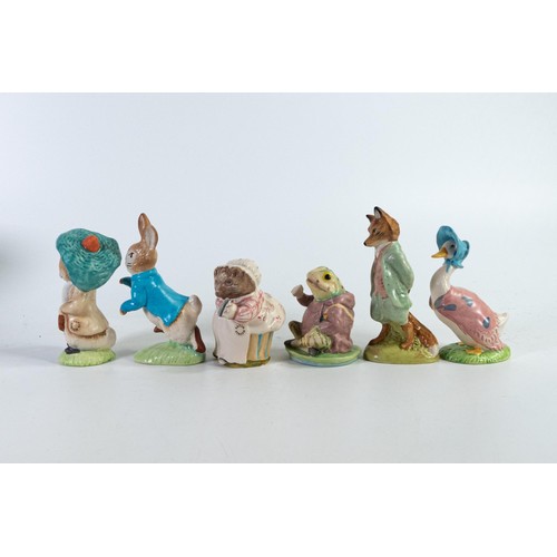 874 - Beswick Beatrix Potter satin edition BP11a figures Jemima Puddleduck, Benjamin Bunny, Foxy Whiskered... 