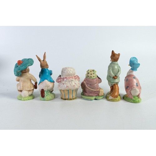 874 - Beswick Beatrix Potter satin edition BP11a figures Jemima Puddleduck, Benjamin Bunny, Foxy Whiskered... 