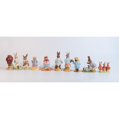 878 - Beswick and Royal Albert Beatrix Potter figures of Mr Jeremy Fisher Digging, Peter Rabbit Gardening,... 