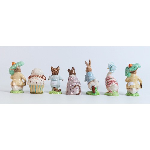 887 - Seven Beswick ware Beatrix Potter figures with gold highlights and backstamps to include Mrs Tiggywi... 