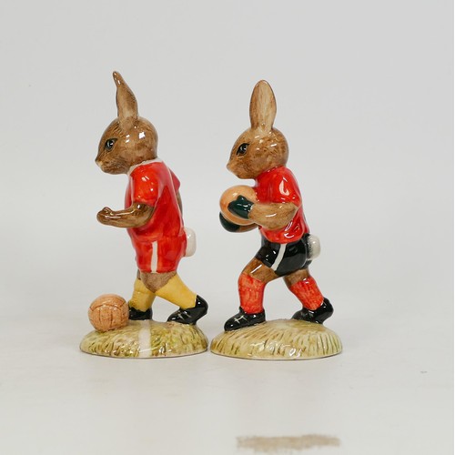 891 - Royal Doulton pair of Bunnykins figures -Goalkeeper DB118 and Soccer Player DB119 limited edition