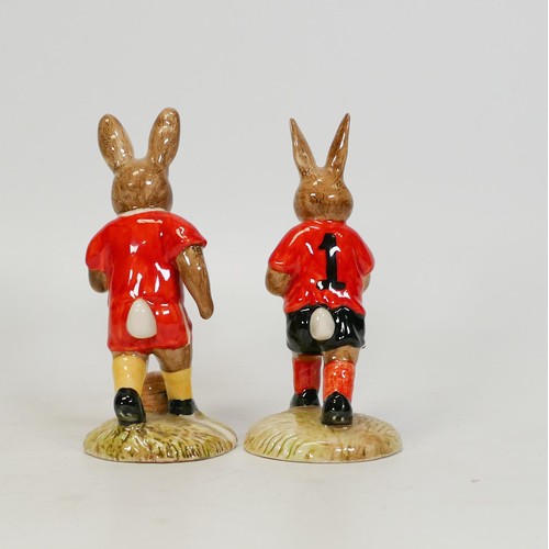 891 - Royal Doulton pair of Bunnykins figures -Goalkeeper DB118 and Soccer Player DB119 limited edition