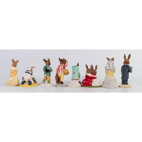 905 - Royal Doulton Bunnykins figures consisting of Bridesmaid, Sailor Figure of the Year 1997, Boy Skater... 