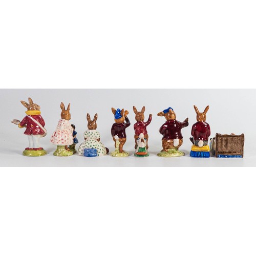 912 - Royal Doulton Bunnykins figures consisting of Playtime, Busy Needles, Rise and Shine, Tally HO!, The... 