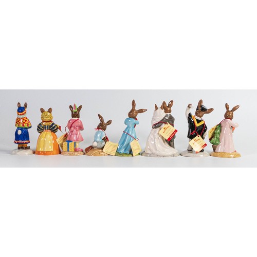 913 - Royal Doulton Bunnykins figures consisting of Christmas Morning, Graduation Day, Wedding Day, Love H... 