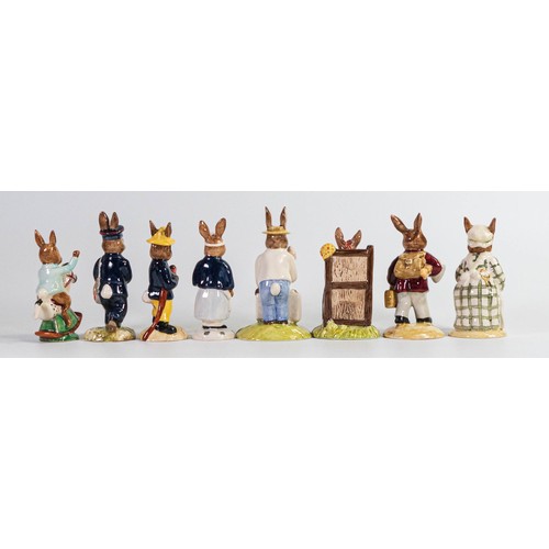 917 - Royal Doulton Bunnykins figures consisting of Cook, Susan Queen of the May, Ice Cream, Nurse (Green)... 