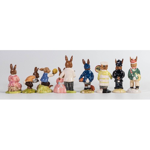 918 - Royal Doulton Bunnykins figures consisting of Polly, Tom, Harry, Family Photograph Colourway, School... 