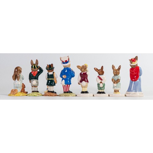 920 - Royal Doulton Bunnykins figures consisting of Bedtime, Be Prepared, Schooldays, Uncle Sam, Harry the... 