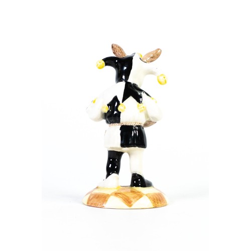 926 - Royal Doulton prototype Bunnykins figure The Jester, painted in different colours of black, white an... 