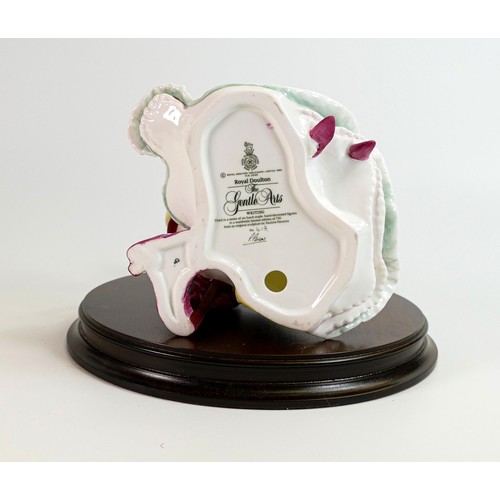 966 - Royal Doulton limited edition Gentle Arts figure - Writing HN3049 on plinth base, modelled by Paulin... 